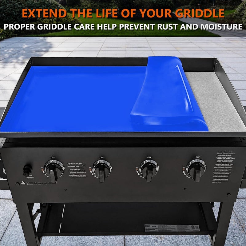 Protebox 17" Silicone Griddle Mat for Blackstone 17 Inch Grill, Heavy Duty Food Grade Silicone Griddle Cover, Protect Your Grill from Dirt & Rust All Year Round (Blue) - Image 4